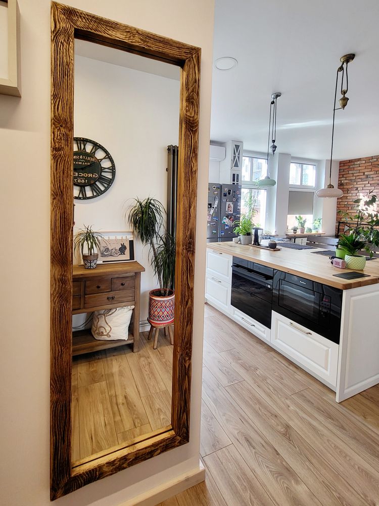 Lustro w ramie ciemny dąb