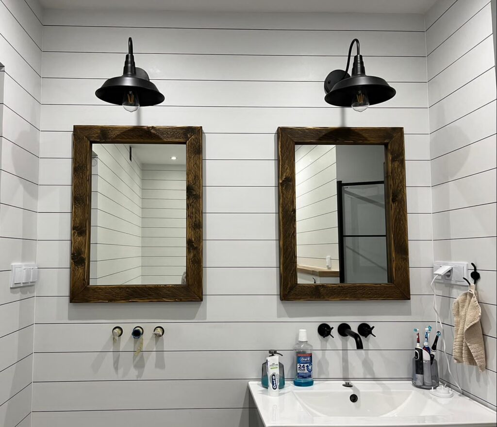 Lustro w ramie na wymiar - brązowo szare