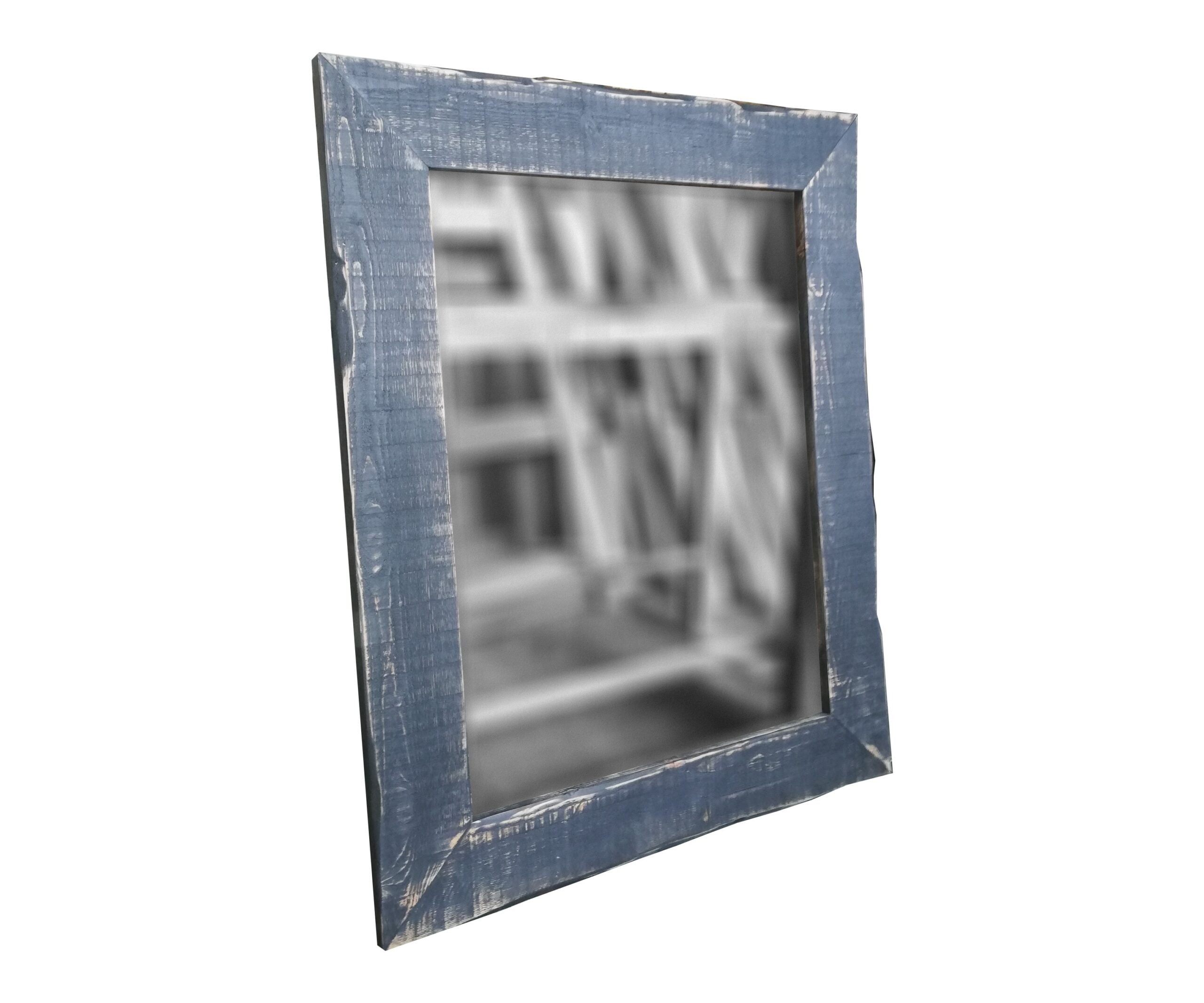 Lustro w ramie czarny mat przecierany- na wymiar