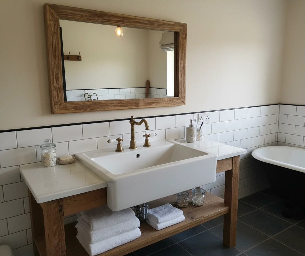 Lustro w ramie na wymiar brązowa patyna