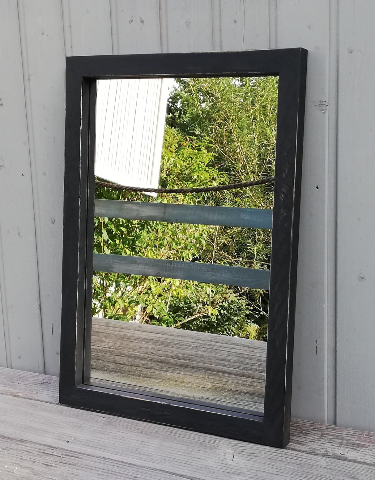 lustro prostokątne - czarny mat