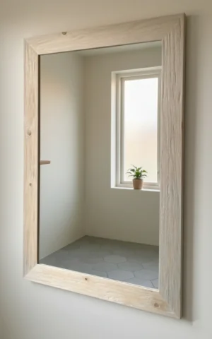 Lustro na wymiar w drewnianej ramie naturalnej