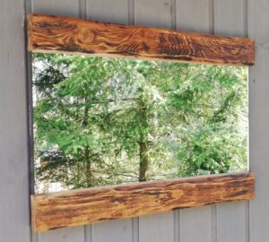 Lustro w ramie z drewna - dąb