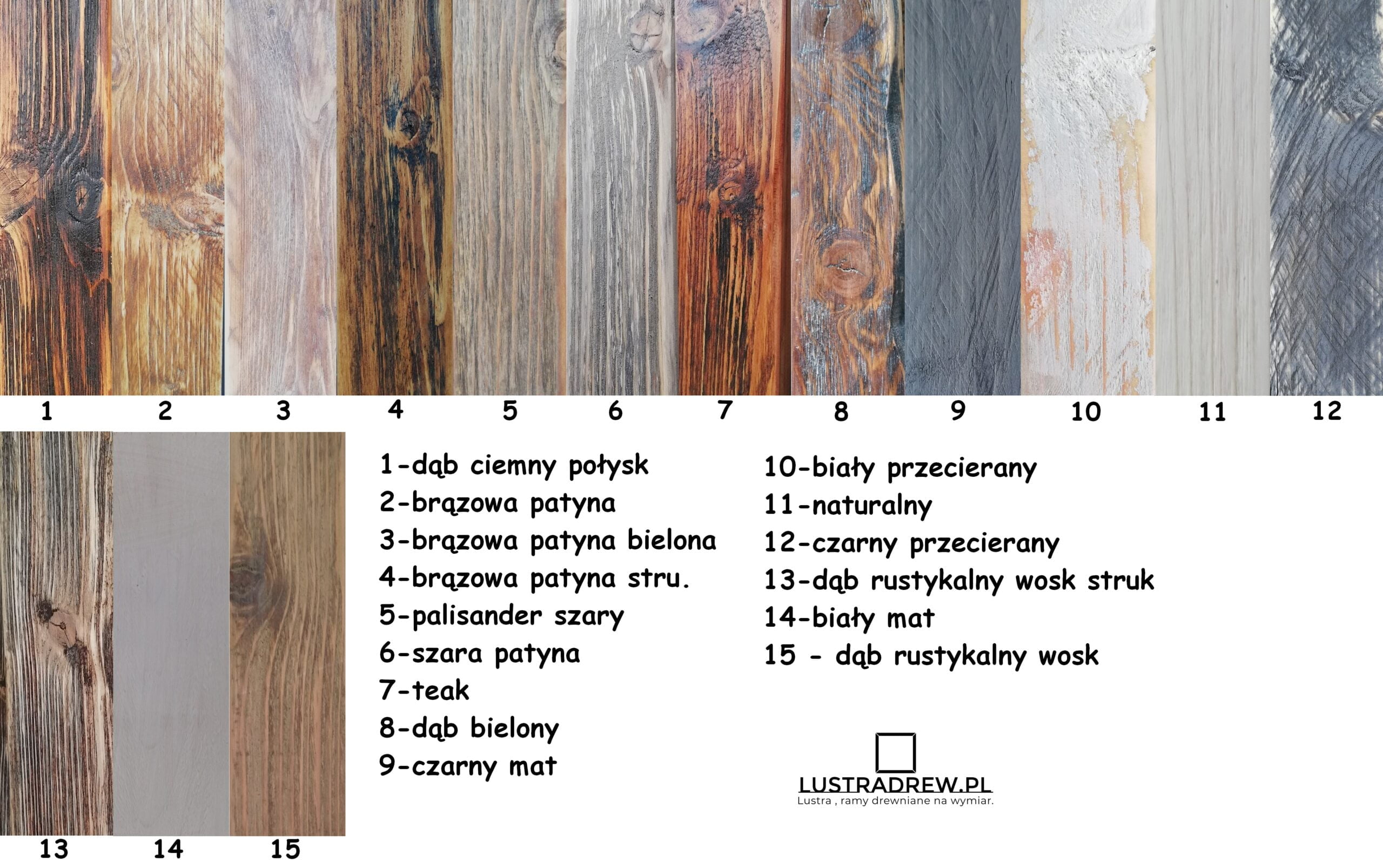 kolory ram drewnianych malowanych – paleta kolorów do ram i luster