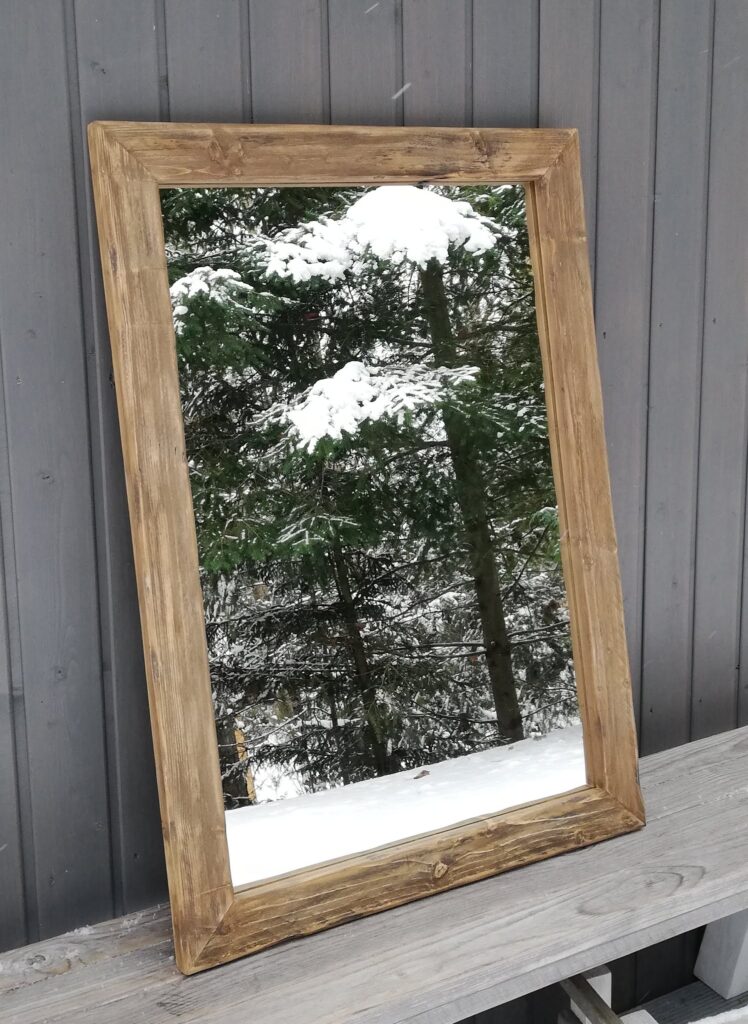 Lustro w ramie - dąb bielony na wymiar