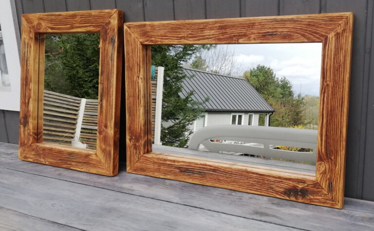 Lustra w ramach drewnianych = na wymiar