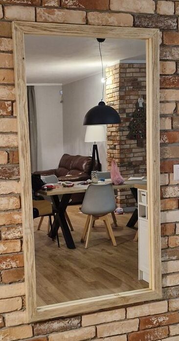 Duzę lustro w drewnianej ramie - dąb rustykalny